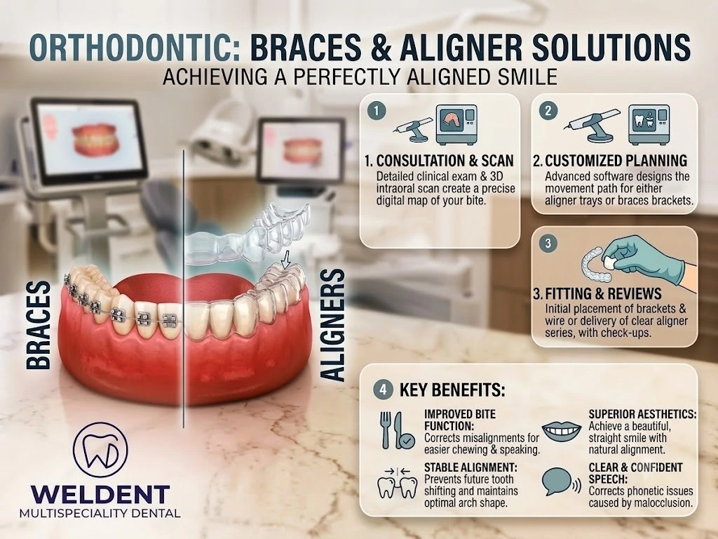 Orthodontic braces and aligners treatment information from Weldent Dental