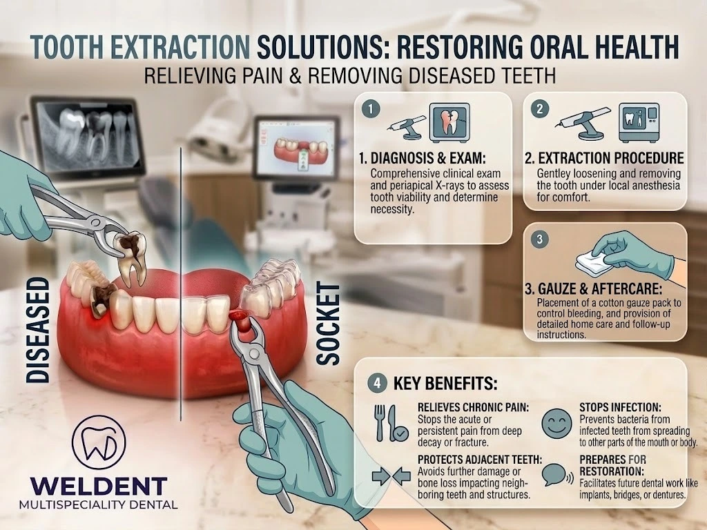 Surgical extraction treatment information from Weldent Dental